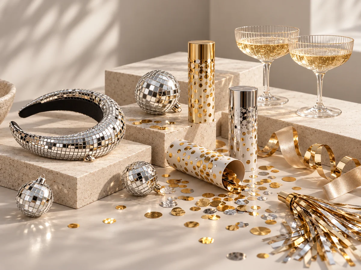 New Year & party – styled range illustration